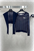 Miu Miu 25 Striped Knit Sweater Scarf 288654