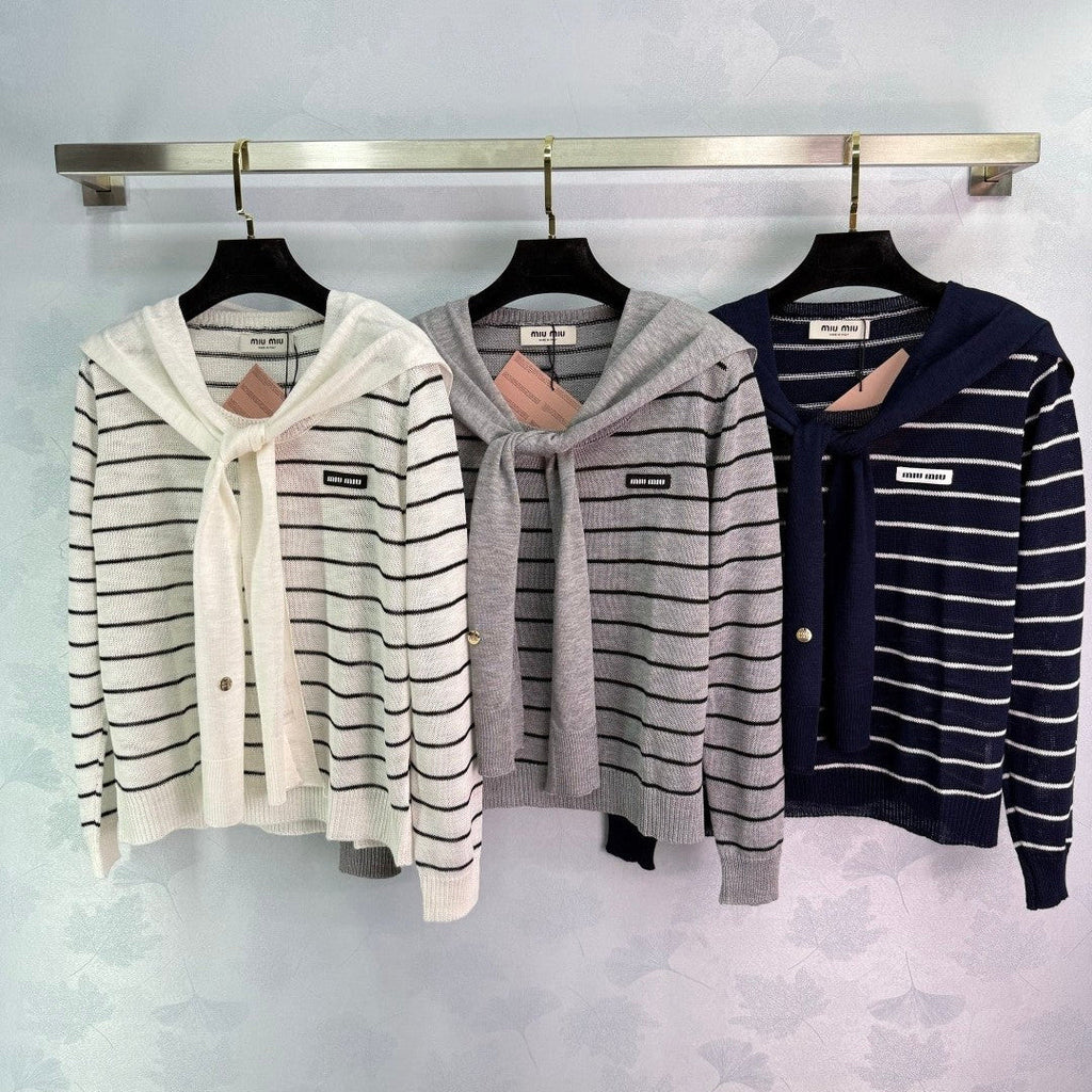 Miu Miu 25 Striped Knit Sweater Scarf 288654