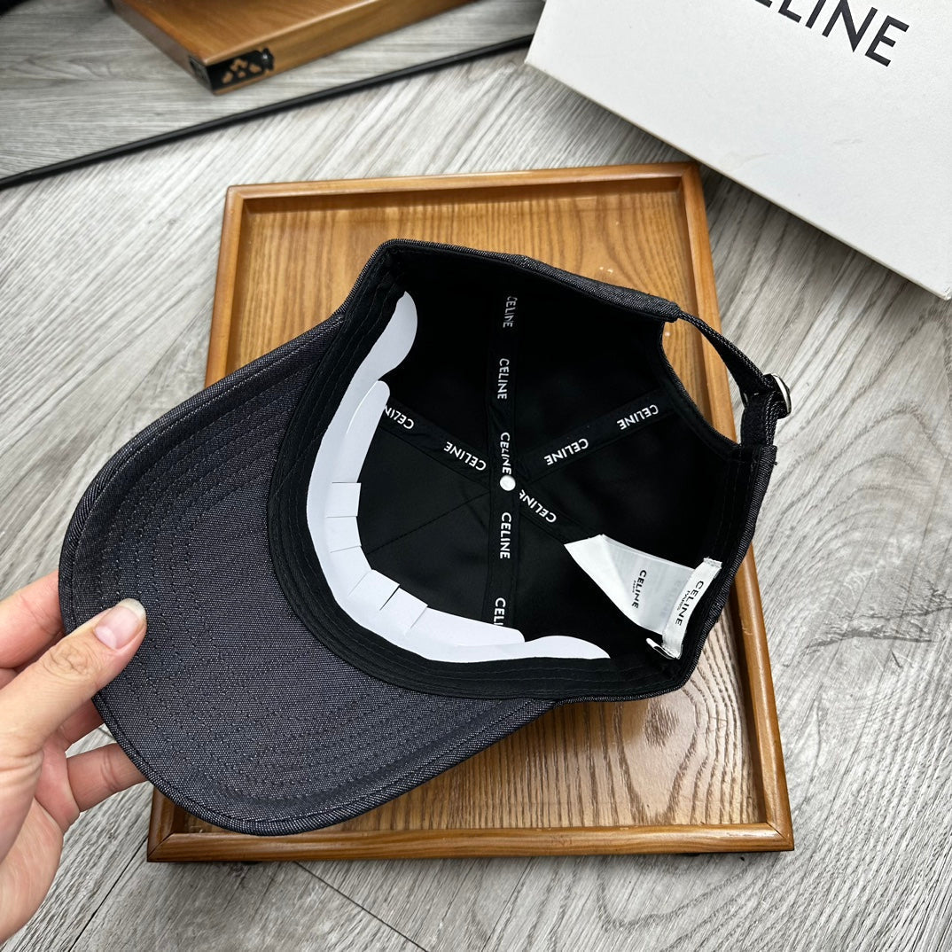 Celin Cap Black Denim Fabric 210356