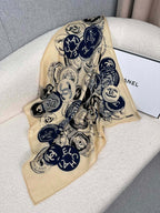 CC Square Scarf 70 CM In Beige Colorful Cashmere And Silk 399804
