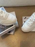 HM Bouncing 35 Sneakers White Canvas & Suede Goatskin H Black Orange