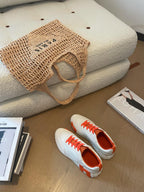HM Bouncing 35 Sneakers White Goatskin & Suede Goatskin H Orange