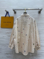 LV 25 Star-Studded Rhinestone Beige Denim