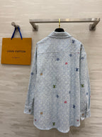 LV 25 Star-Studded Rhinestone Light Blue Denim