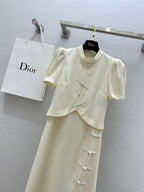 CD 25 Dress Light Cream Cotton