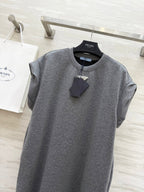 Prada 25 Diamond Dress Gray Cotton