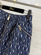 CD 25 Letter Skirt Blue Jacquard Fabric