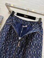 CD 25 Letter Skirt Blue Jacquard Fabric