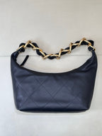 CC 2025 Hobo Bag Black Lambskin Gold Hardware 296891
