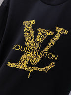 LV BLACK COTTON T-SHIRT YELLOW LOGO 238821
