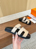 HM 2025 Chypre Sandals Beige Suede Calfskin 294383