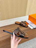 HM Izmir Sandal Brown Rose Leather 294344