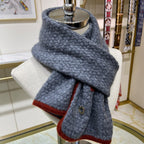 LP Scarf 125 CM In Dark Grey With Red Border Cashmere 201756