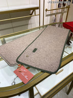 LP Scarf 125 CM In Earth Brown With Dark Green Border Cashmere 201758