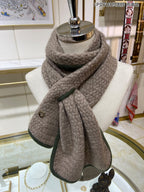 LP Scarf 125 CM In Earth Brown With Dark Green Border Cashmere 201758