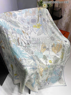 Precious Paradise Scarf 140 CM White Colorful Cashmere And Silk