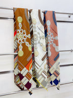 HM 25s Scarf 140cm Brown Blue Beige Cashmere 973323