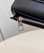BRAZZA WALLET 19CM BLACK CALFSKIN