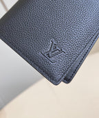 BRAZZA WALLET 19CM BLACK CALFSKIN