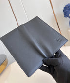 BRAZZA WALLET 19CM BLACK CALFSKIN