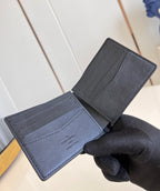 MULTIPLE WALLET 10CM BLACK CALFSKIN
