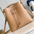 LV Neo Noe Bucket Bag 26cm Brown White Monogram Empteinte Calfskin
