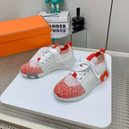 HM Depart Slip-on Sneaker In Red Omber White Woven Fabric 106334
