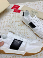 VT 25 Low Top Garavani Sneaker White Blue Cowhide 331678