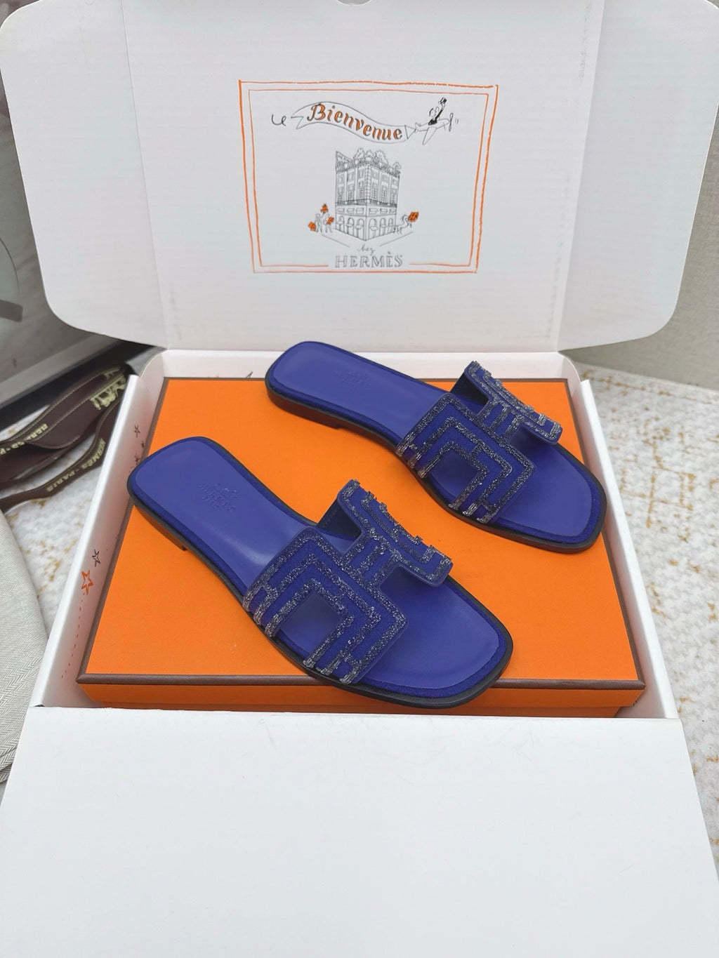 HM 26ss Oran Sandals Cobalt Blue Cowhide 625225
