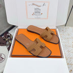 HM 26ss Oran Sandals Brown Suede Sheepskin 625138
