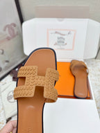 HM 26ss Oran Sandals Brown Suede Sheepskin 625138