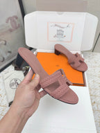 HM 26ss Oran Sandals 50 Nude Pink Suede Sheepskin 625140