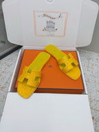 HM 26ss Oran Sandals Yellow Ostrich Leather 625090