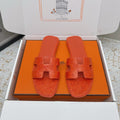 HM 26ss Oran Sandals Dark Orange Ostrich Leather 625105