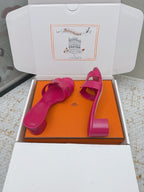 HM 26ss Oran Sandals 50 Dark Pink Ostrich Leather 625133
