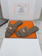 HM 26ss Oasis Sandals Brown Suede Cowhide 625146