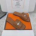 HM 26ss Oasis Sandals Brown Sheepskin Sliver Buckle 625166