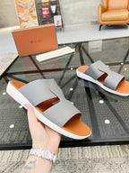 LP CROSSOVER SLIPPERS LIGHT GRAY CALFSKIN