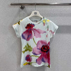 Loewe 25 Floral Ombré Crewneck Short-sleeved T-shirt Cotton Viscose 222659