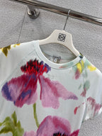 Loewe 25 Floral Ombré Crewneck Short-sleeved T-shirt Cotton Viscose 222659