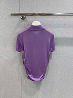 Loewe 25 Short-sleeved Top Purple Cashmere Silk