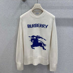 Burberry 25 Sweater White Blue Wool Cashmere