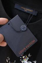 LV T-SHIRT BLACK MIX COLORFUL COTTON 239607