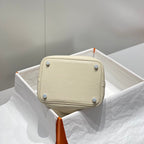 picotin lock ivory togo leather silver hardware