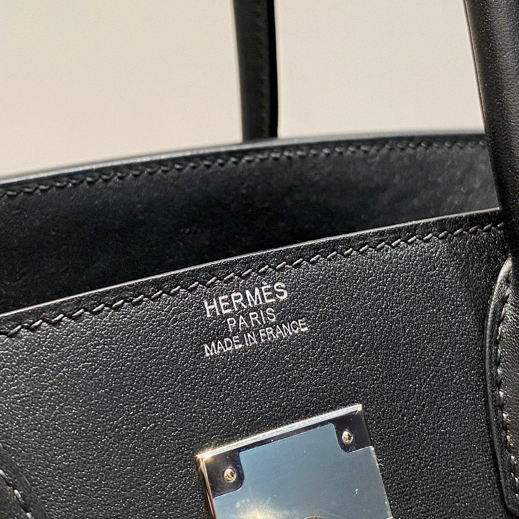 HM Shoulder Birkin 29 Black Brown Leather 224530