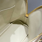 HM Bolide 25 White Epsom Leather Gold Hardware 237407