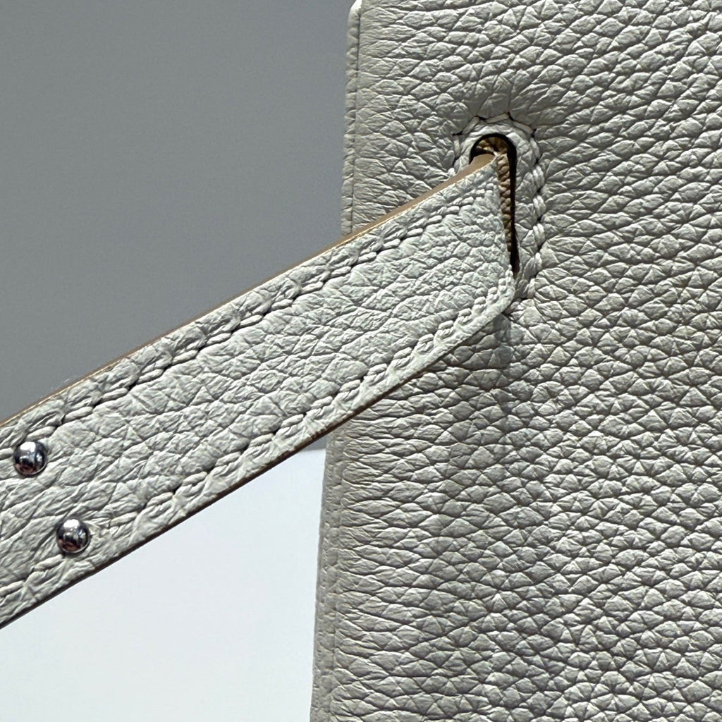 HM BIRKIN 25CM WHITE TOGO LEATHER SILVER HARDWARE 237490