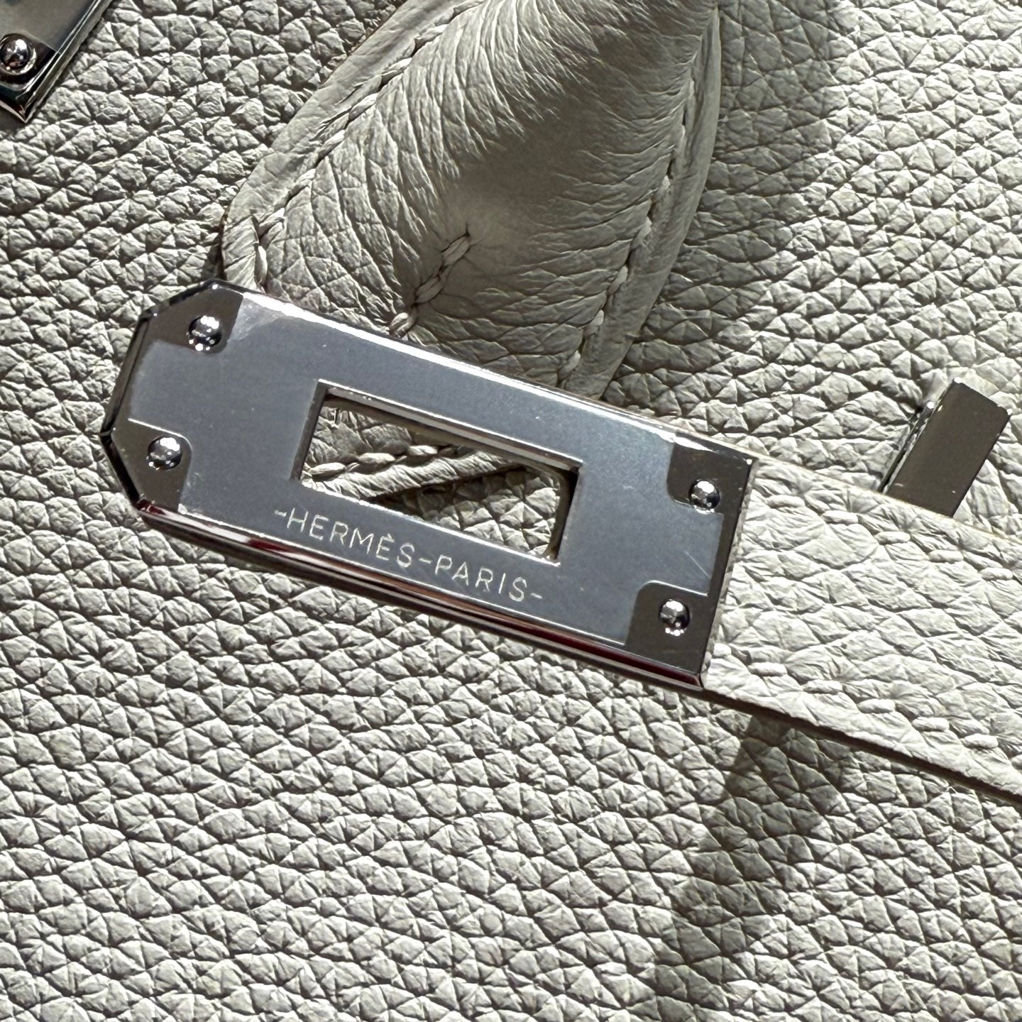 HM BIRKIN 25CM WHITE TOGO LEATHER SILVER HARDWARE 237490