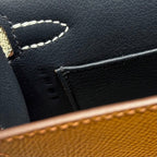 HM Mini Kelly 19 Golden Brown mix Black Epsom 243107