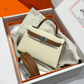 HM Mini Kelly 19 Beige mix Chocolate Epsom 243112